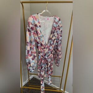 Colorful Sequin Wrap Dress